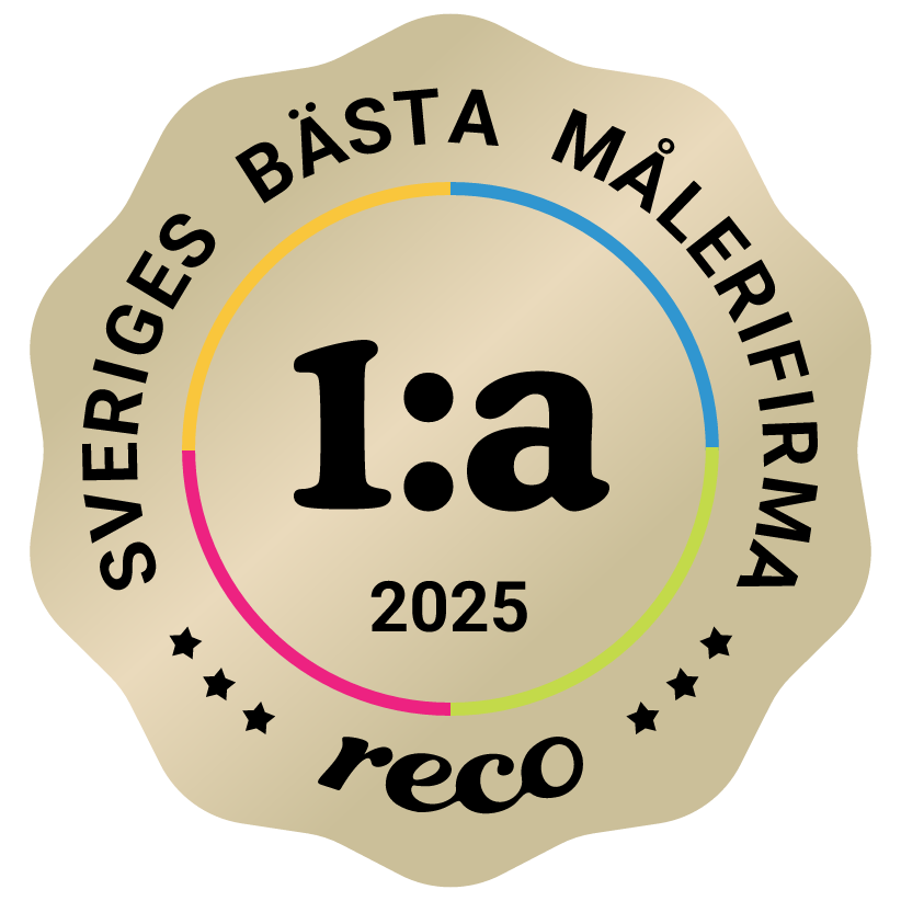 Badge BestinSweden Målerifirma First () Sveriges bästa målerifirma 2025